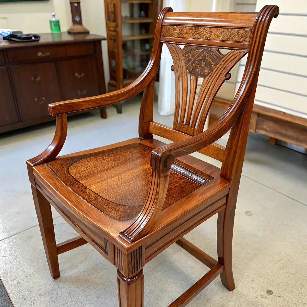 A beautifully restored wooden chair